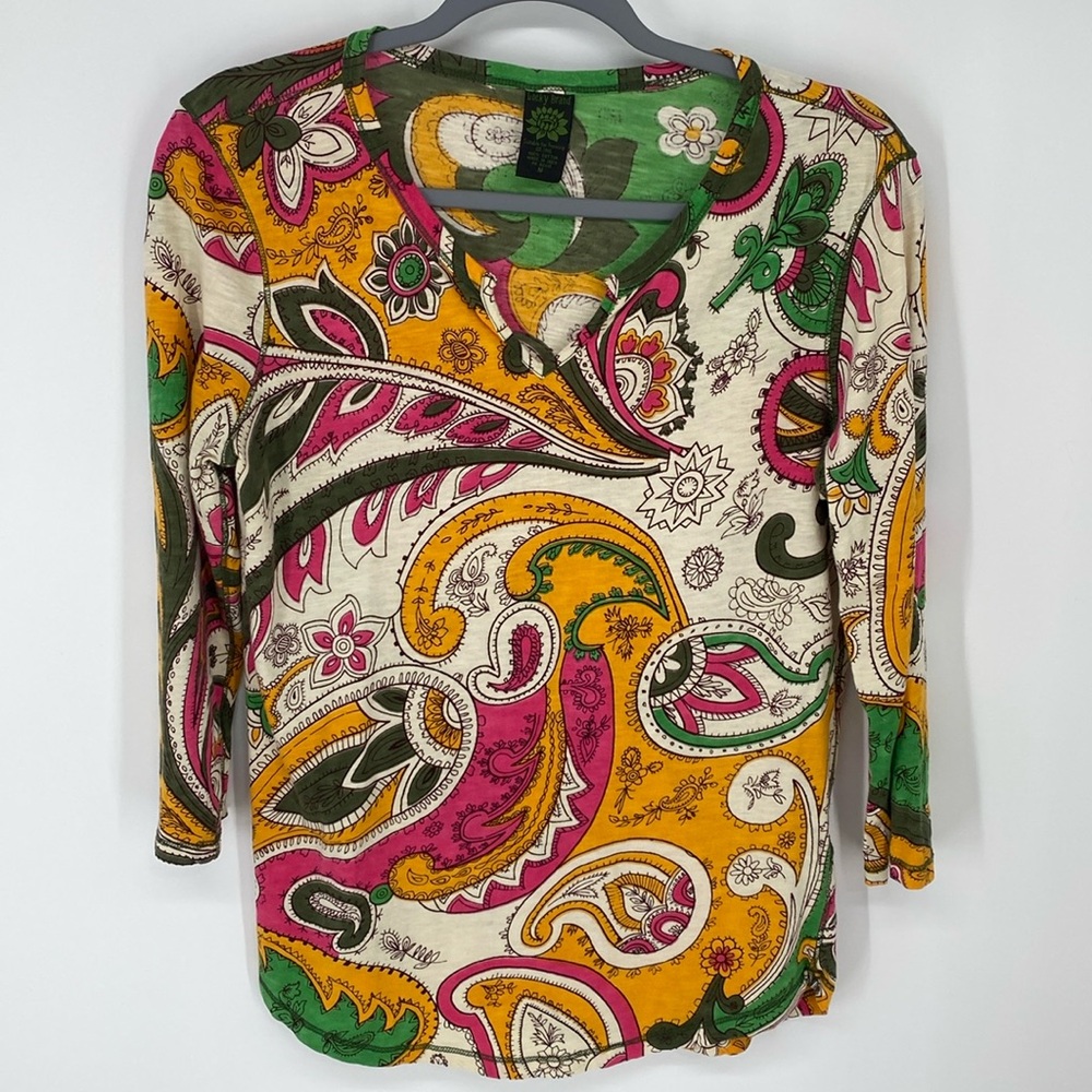 Lucky Brand Paisley Top Size Medium